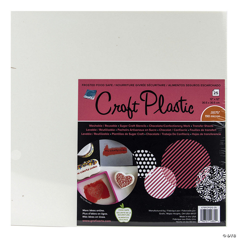 Grafix Foodsafe Craft Plastic Sheets 12"X12" 25/Pkg-Frosted .0075 Image