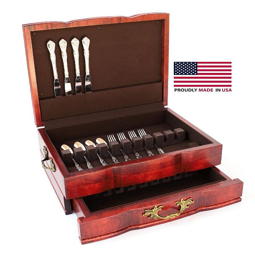 Grandeur Flatware Chest, Solid American Cherry Hardwood with HERITAGE Cherry Finish Image