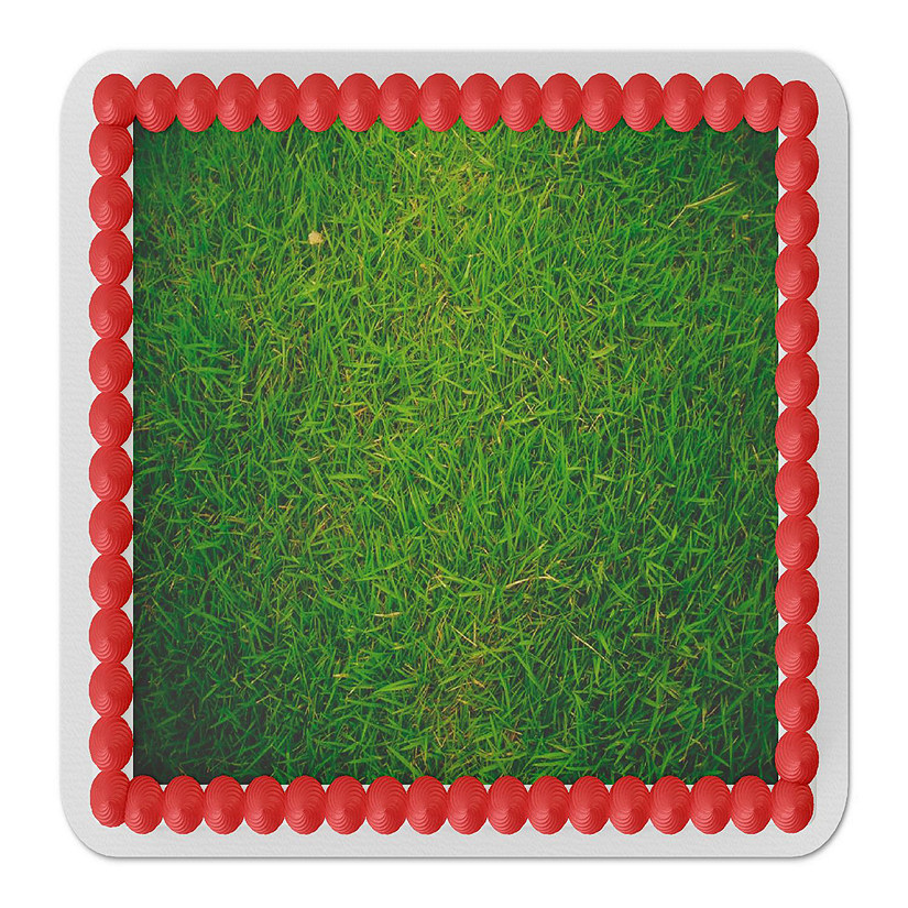 Grass Edible Cake Topper for Quarter Sheet Cake Image