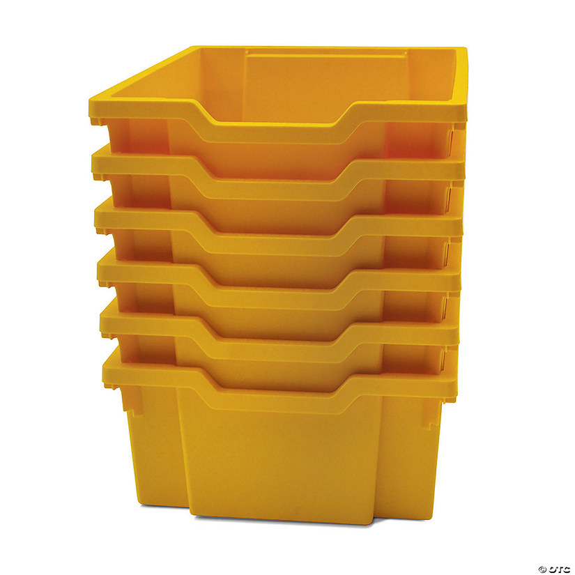 Gratnells Deep F2 Tray, Sunshine Yellow, 12.3" x 16.8" x 5.9", Heavy Duty School, Industrial & Utility Bins, Pack of 6 Image