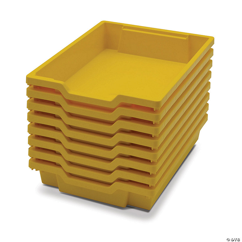 Gratnells Shallow F1 Tray, Sunshine Yellow, 12.3" x 16.8" x 3", Heavy Duty School, Industrial & Utility Bins, Pack of 8 Image