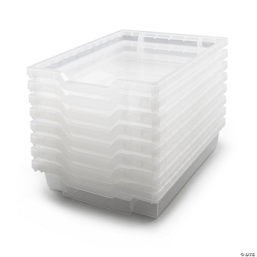 Gratnells Shallow F1 Tray, Translucent, 12.3" x 16.8" x 3", Heavy Duty School, Industrial & Utility Bins, Pack 8 Image