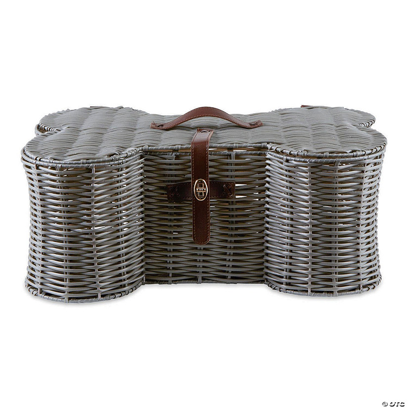 Gray Bone Shape Toy Basket Large 24X15X9 Image