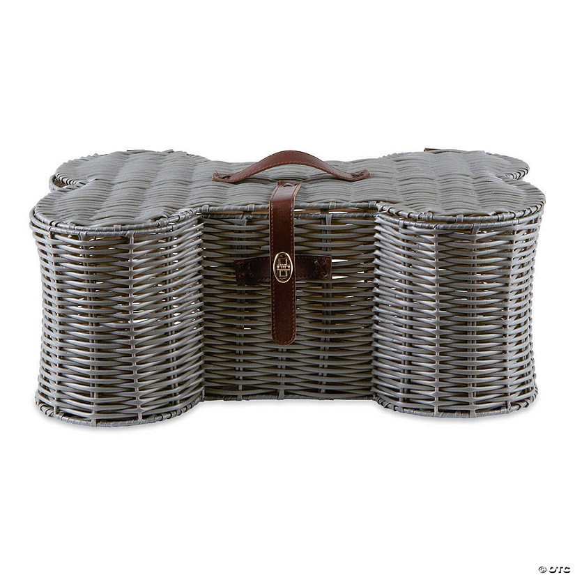 Gray Bone Shape Toy Basket Small 17.5X11X7.5 Image