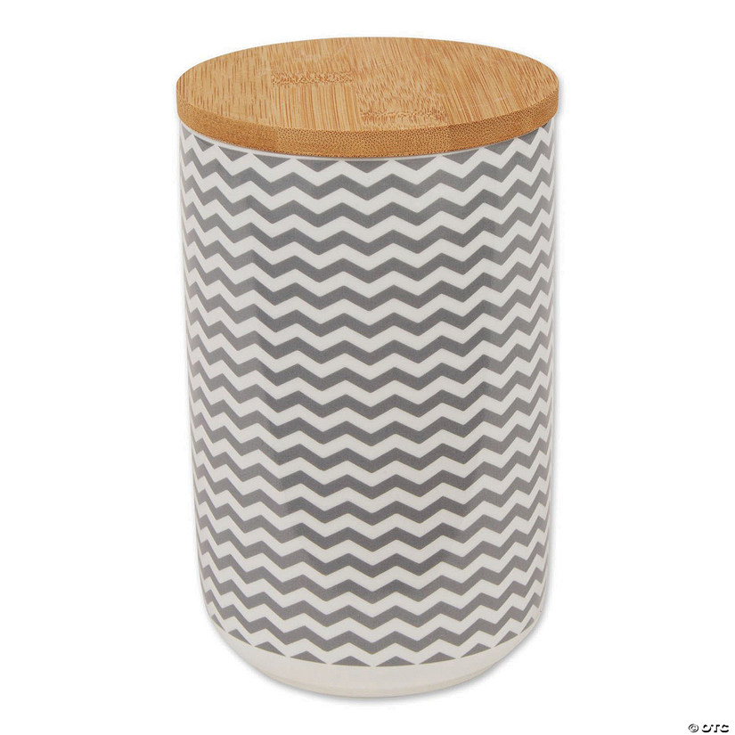 Gray Chevron Ceramic Treat Canister Image