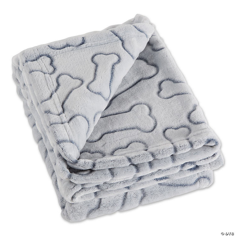 Gray Embossed Bone Print Pet Blanket Image