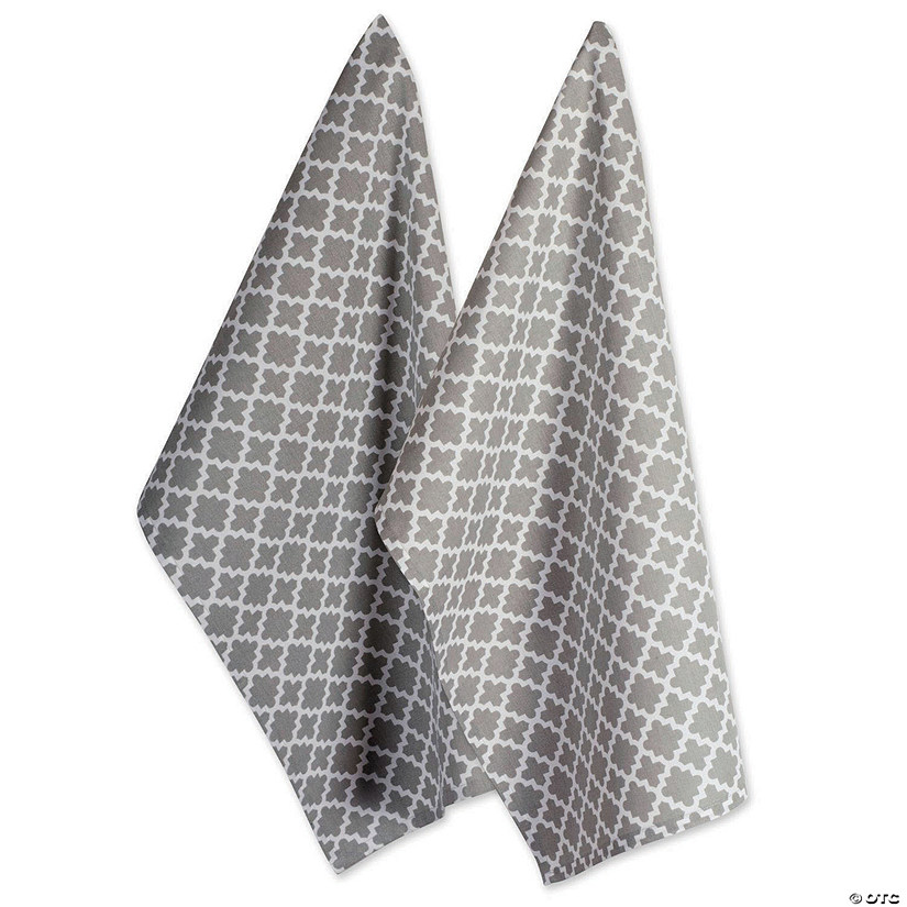 Gray Lattice Dishtowel (Set Of 2) Image