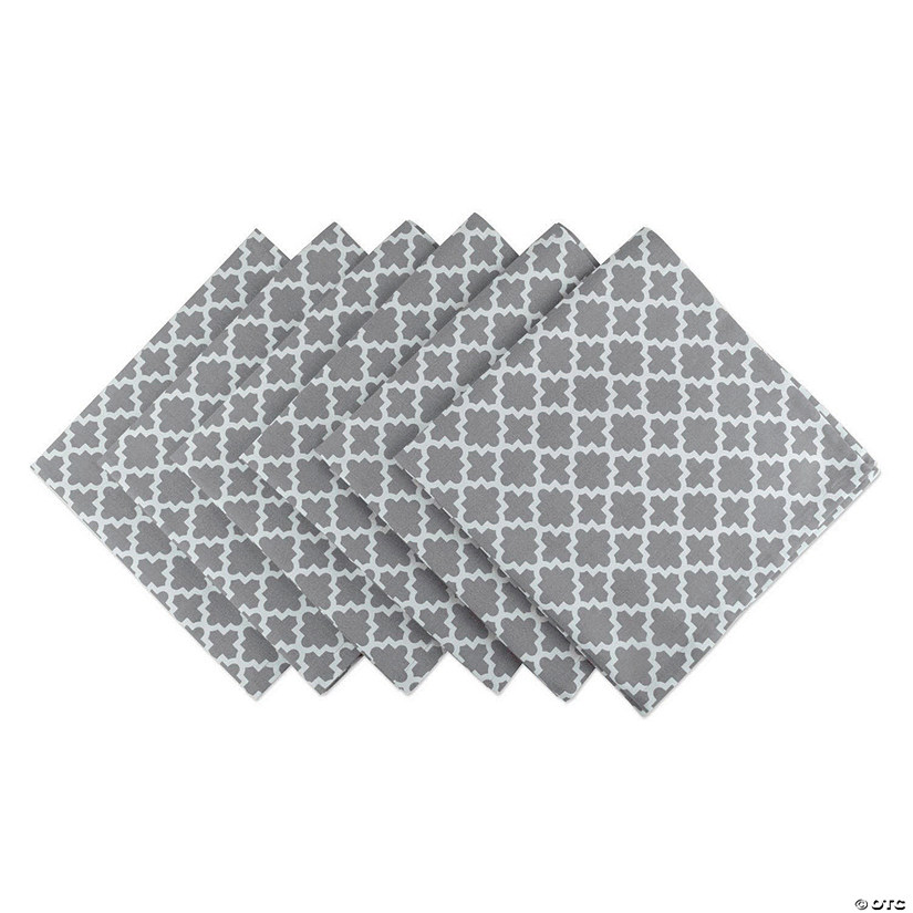 Gray Lattice Napkin (Set Of 6) Image