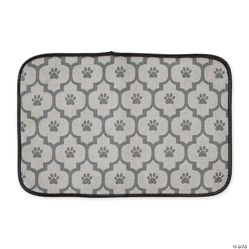 Gray Lattice Paw Pet Mat Image