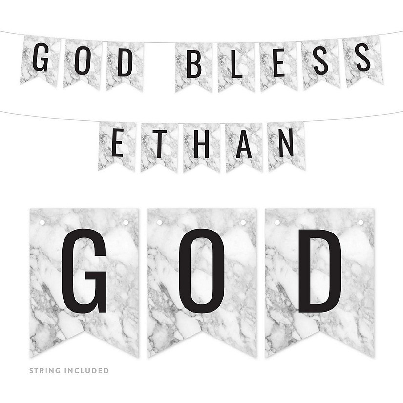 Gray Marble God Bless Name - 4 x 5.5 Inch Image