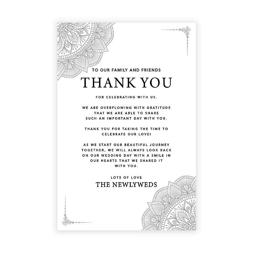 Gray Ornate TY Card 4x6IN 56PC Image