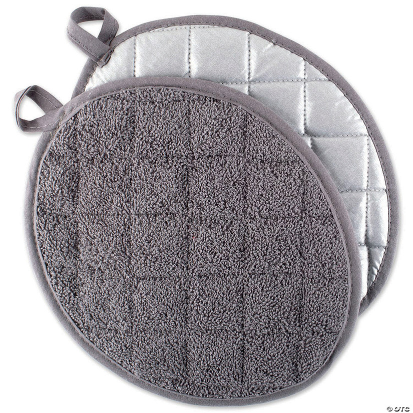 Gray Oval Potholder (Set Of 2) Image