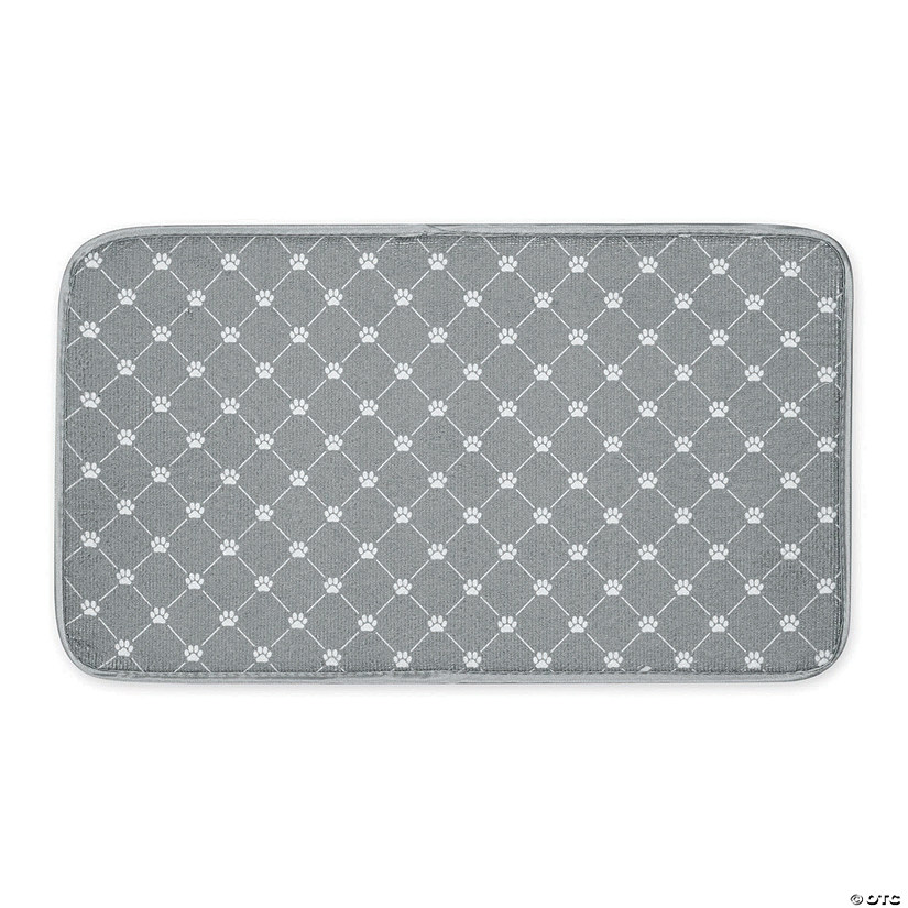Gray Printed Trellis Paw Pet Mat Small Image