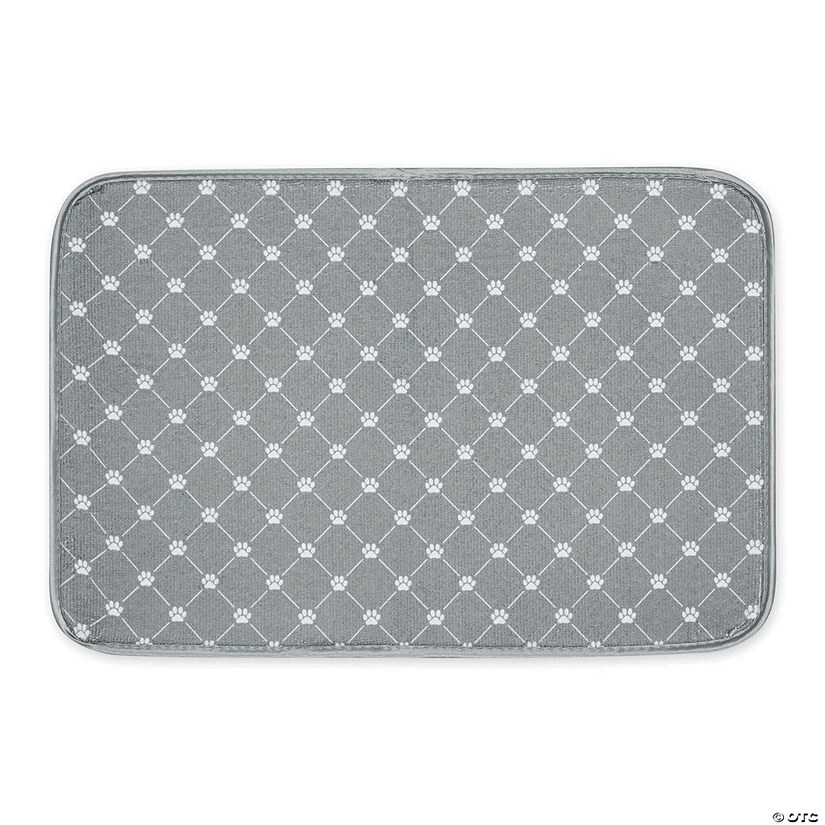 Gray Printed Trellis Paw Pet Mat Image