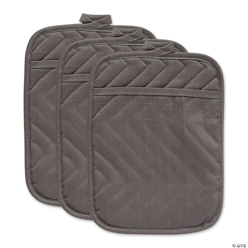 Gray Quilted Potholder (Set Of 3) Image
