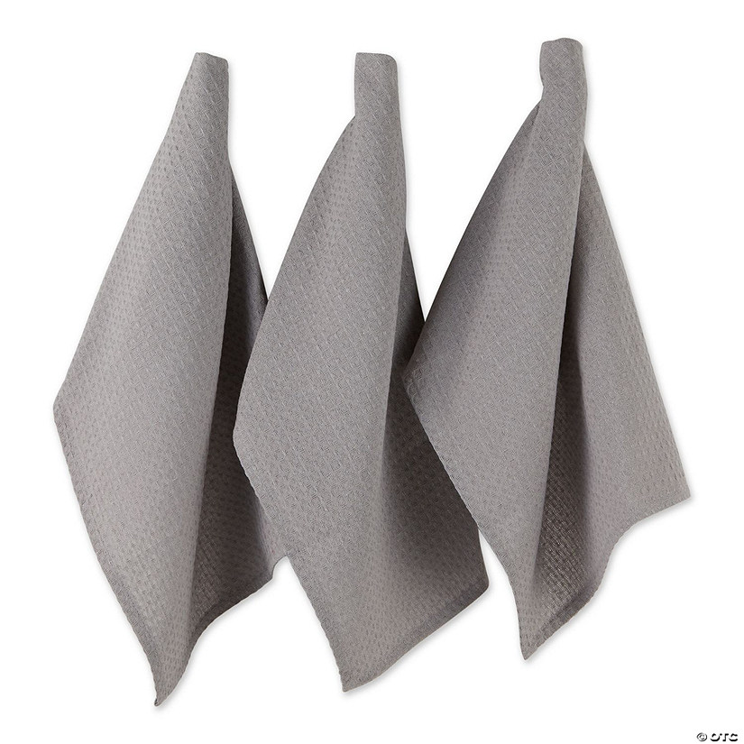 Gray Recycled Cotton Waffle Dishtowel (Set Of 6) Image