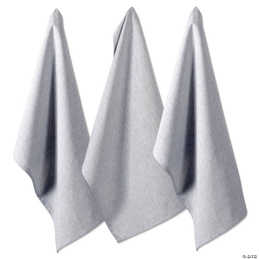 Gray Solid Chambray Dishtowel (Set Of 3) Image