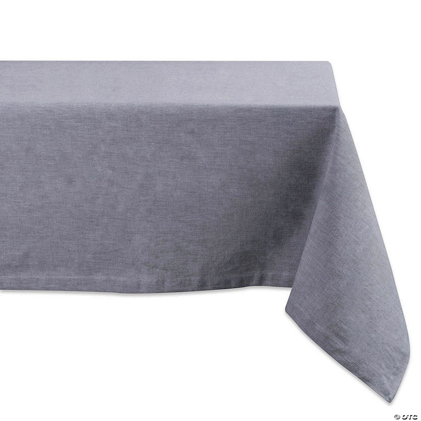 Gray Solid Chambray Tablecloth 60X104 Image