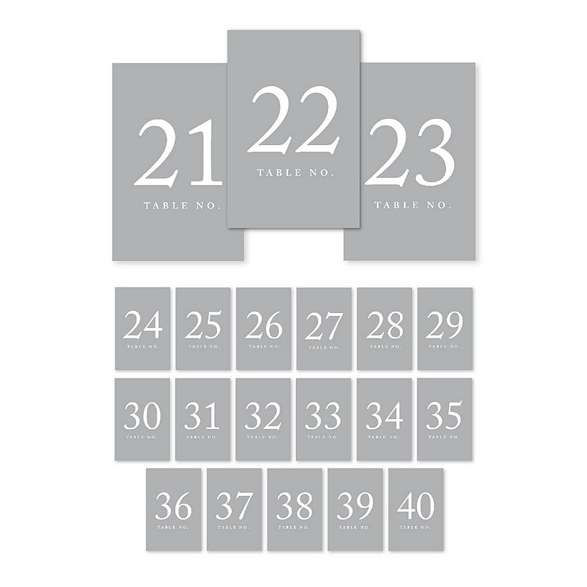 Gray Table Numbers 21 40 4x6 Image