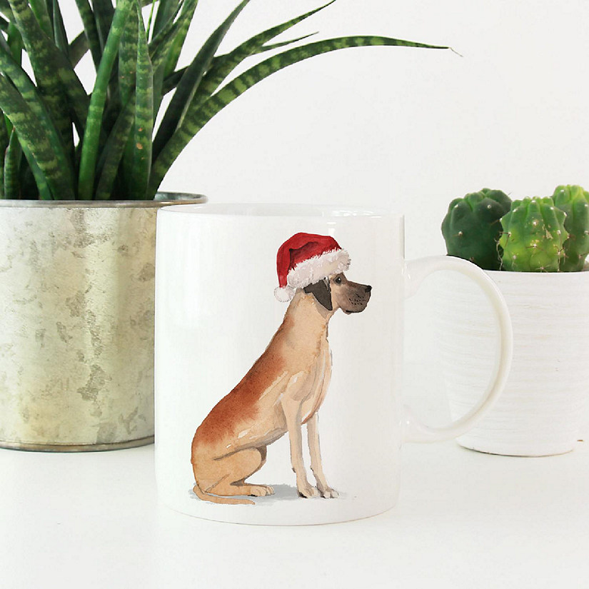Great Dane Santa Hat Ceramic Mug Image