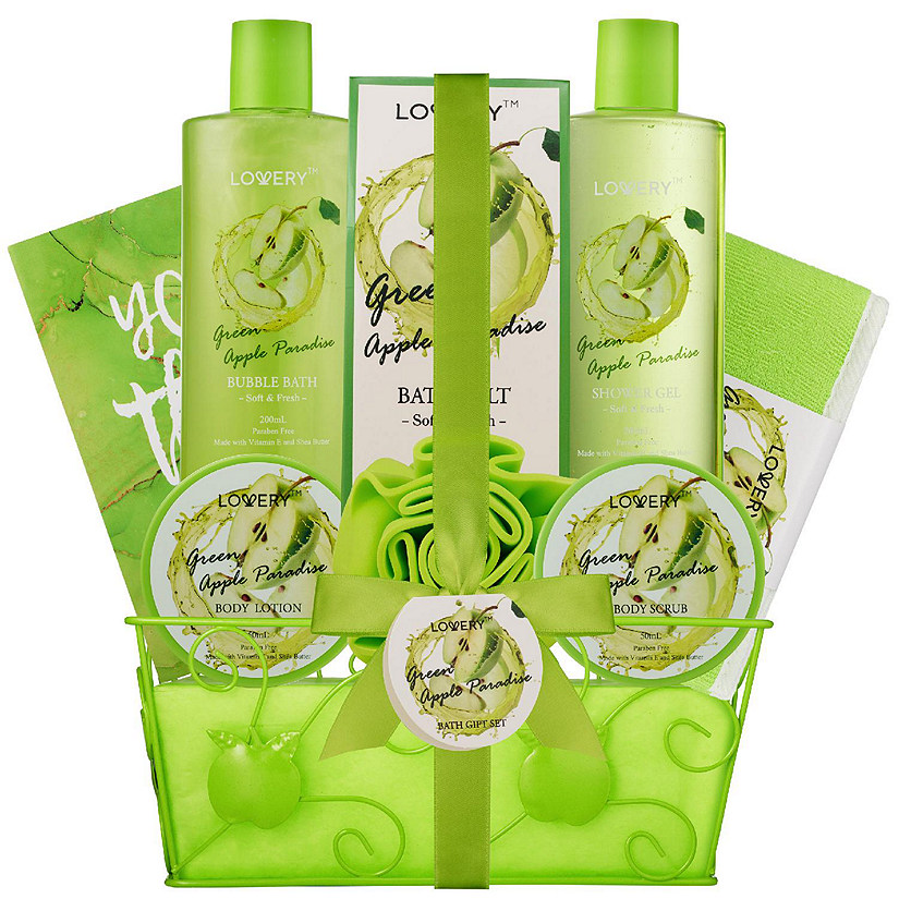 Green Apple Paradise Teachers Appreciation Basket, 9pc Aromatherapy Package Image