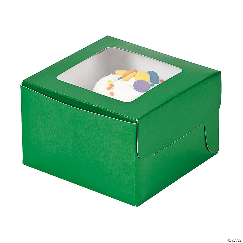 Green Cupcake Boxes - 12 Pc. Image