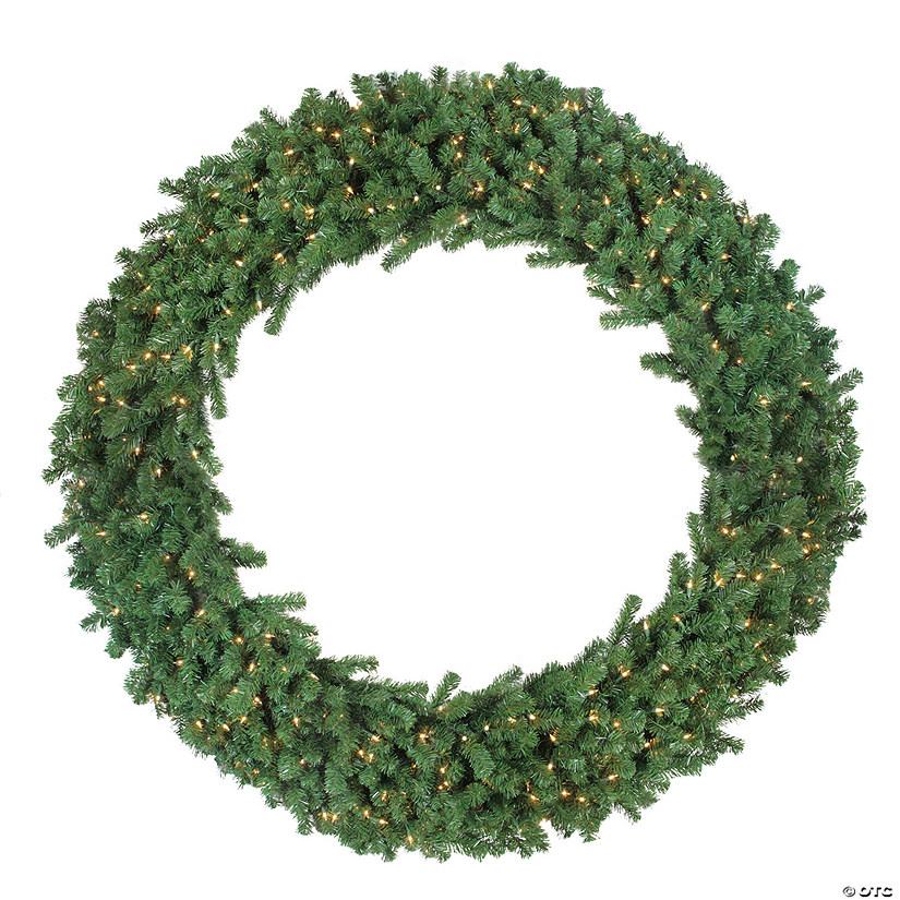 Green Deluxe Windsor Pine Artificial Christmas Wreath - 72-Inch  Clear Lights Image