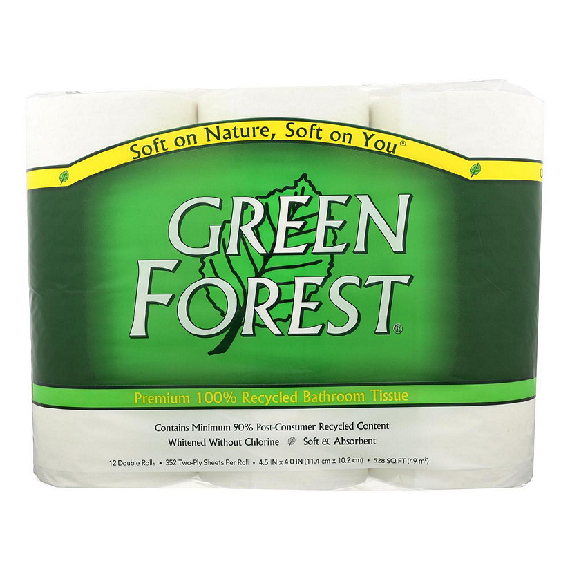 Green Forest Bathroom Tissue - Double Roll 2 Ply - Case of 4 - 12 Image