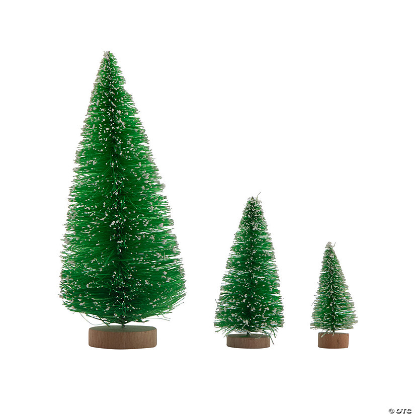 Green Frosted Sisal Tree Assortment - 8 Pc. Image