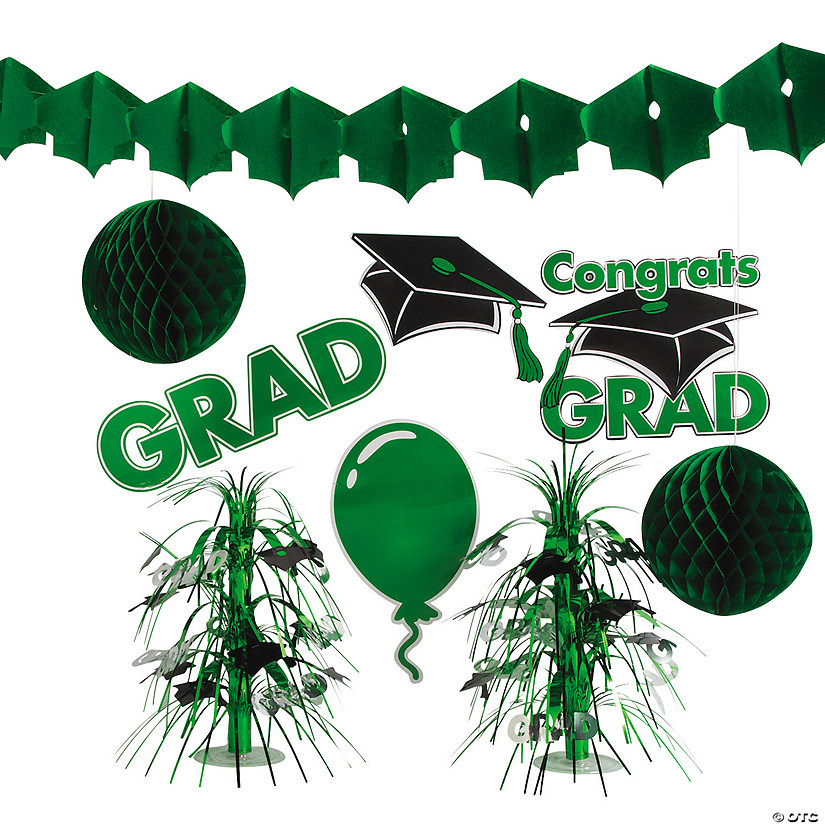 Green Graduation Party Decorating Kit - 9 Pc. Image