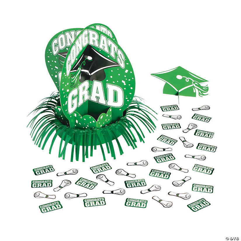 Green Graduation Party Table Decorating Kit - 23 Pc. Image