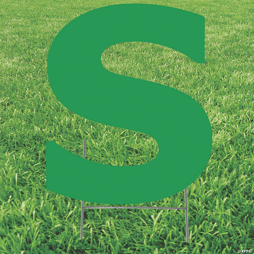 Green Letter S Yard Sign Oriental Trading