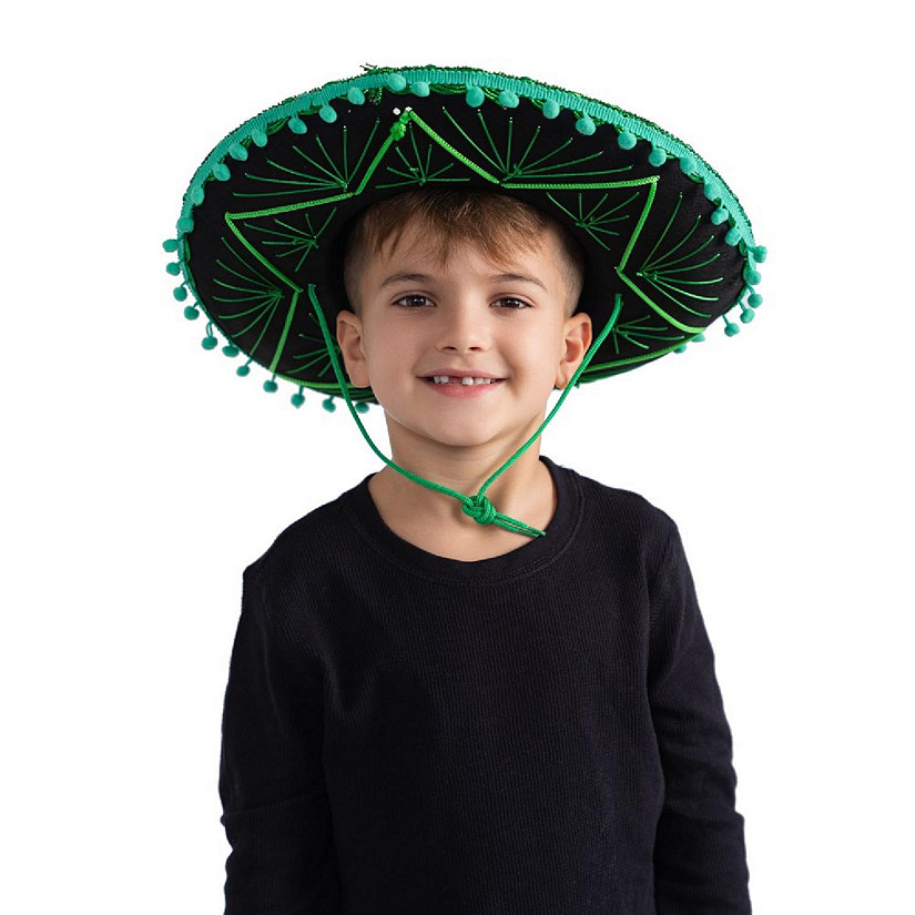 Green Mexican Sombrero Hat - Kids Image