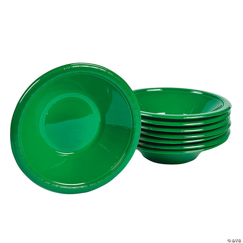 Green Plastic Bowls - 20 Ct. Image