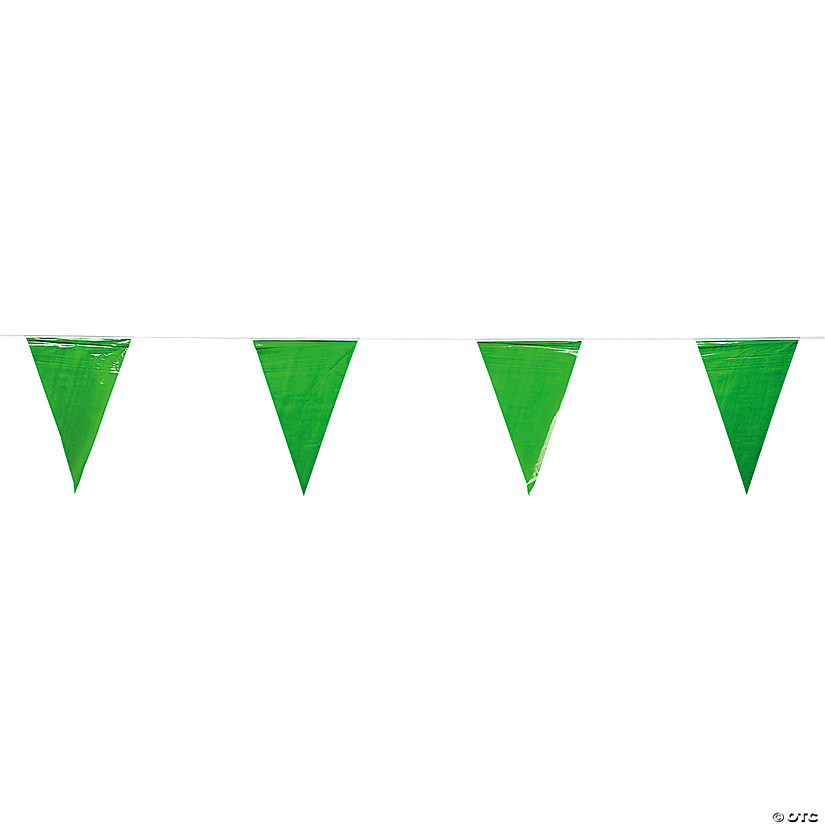 Green Plastic Pennant Banner Image