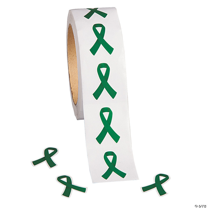 Green Ribbon Awareness Sticker Rolls Discontinued