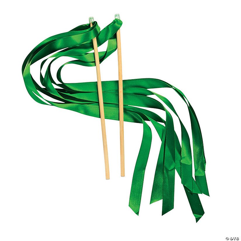 Green Ribbon Wands - 24 Pc. Image