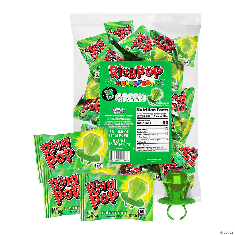 Green Ring Pops<sup>&#174;</sup> - 30 Pc. Image