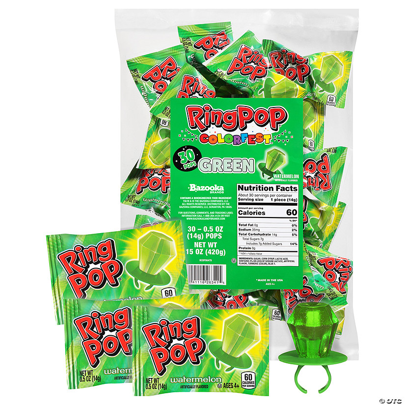 Green Ring Pops<sup>&amp;#174;</sup> - 30 Pc. Image