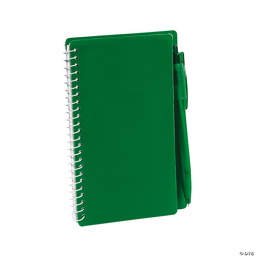 Green Spiral Notebooks with Pens Oriental Trading
