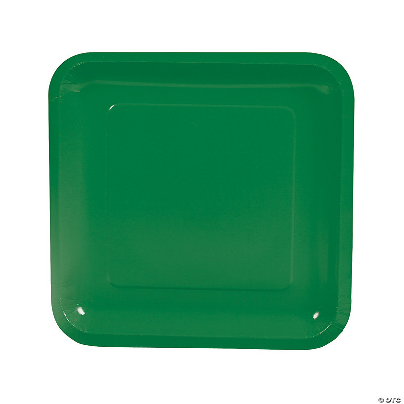 Green Square Paper Dinner Plates - 18 Ct. Image
