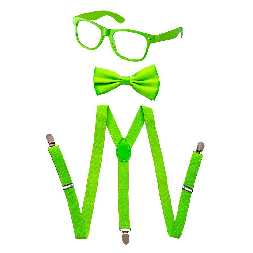 Green Suspenders, Bowtie & Sunglasses Image