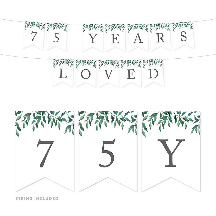 Greenery 75 Years Loved - 4 x 5.5 Inch Image
