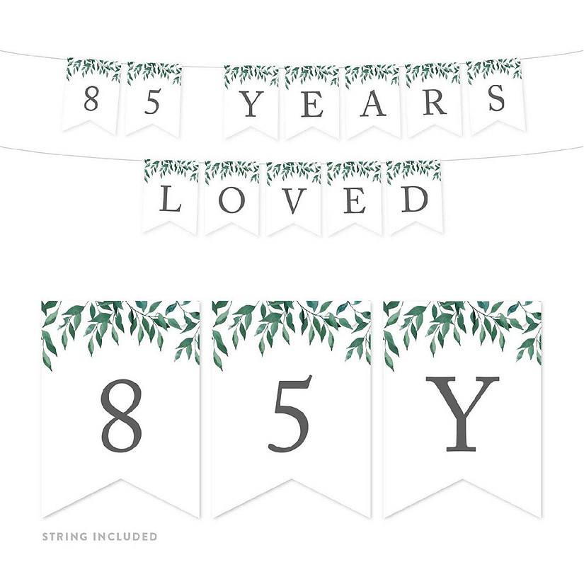 Greenery 85 Years Loved - 4 x 5.5 Inch Image
