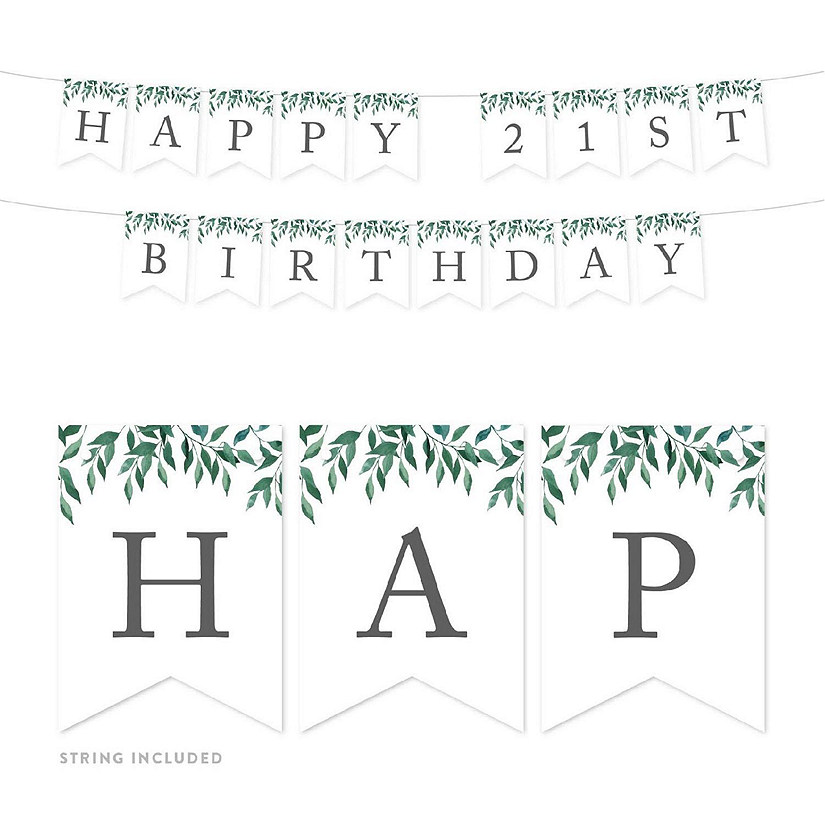 Greenery Happy 21st - 4 x 5.5 Inch Image