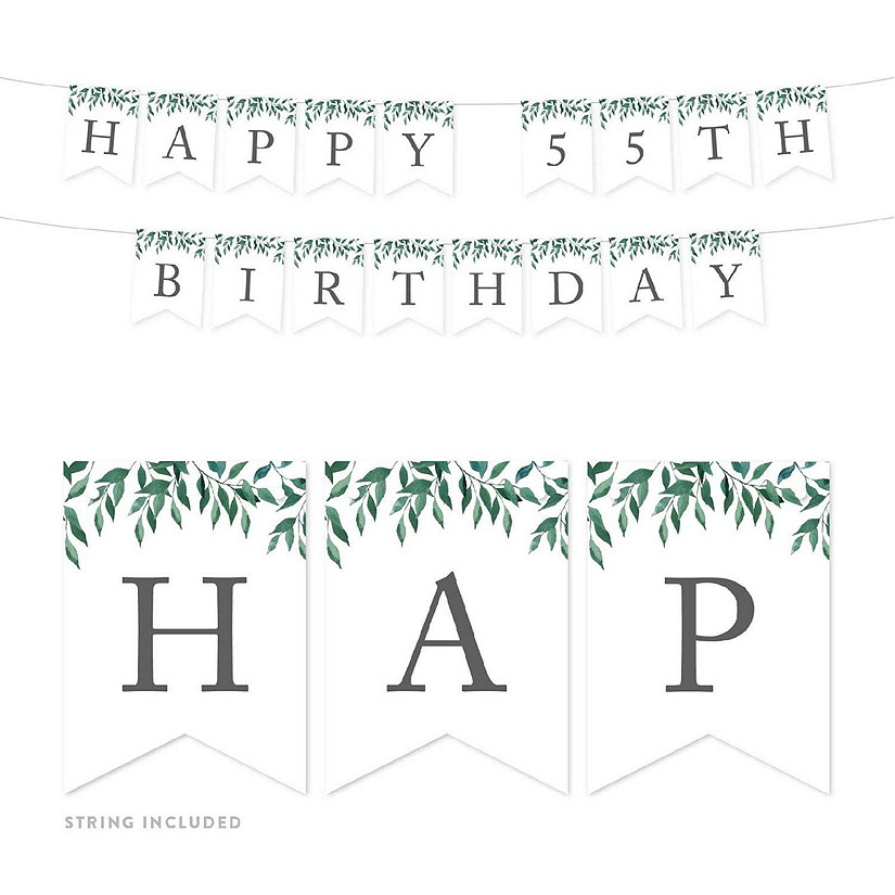Greenery Happy 55th - 4 x 5.5 Inch Image