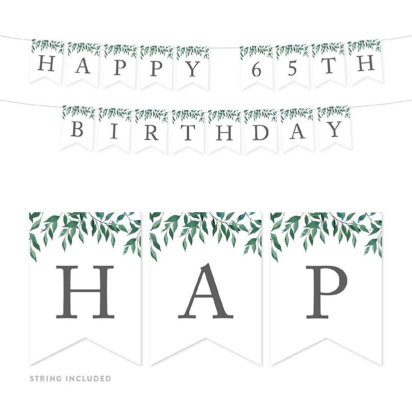 Greenery Happy 65th - 4 x 5.5 Inch Image