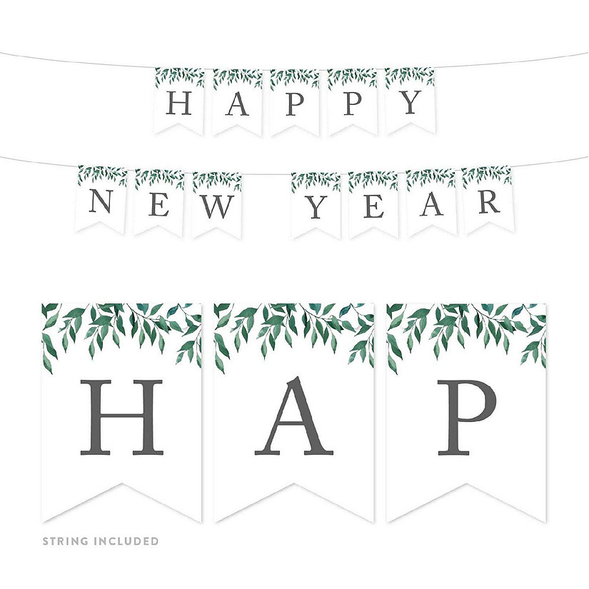 Greenery Happy New Year - 4 x 5.5 Inch Image