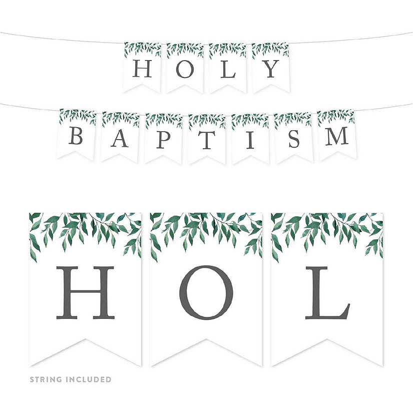 Greenery Holy Baptism - 4 x 5.5 Inch Image