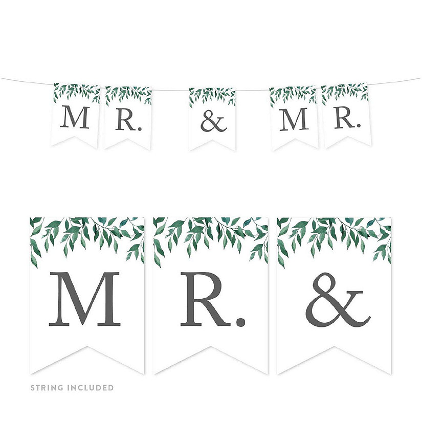 Greenery Mr &amp; Mr Banner - 4 x 5.5 Inch Image